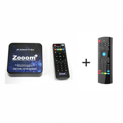 Zooom+ UHD Android Multimedia Box 2GB RAM / 16GB ROM (Mali Chipset) With Bluetooth Air Remote